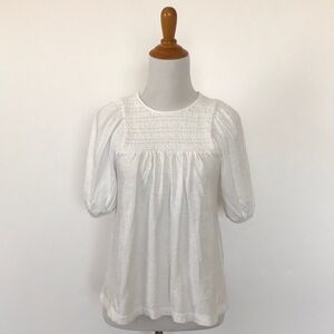 J. Crew Short Sleeve White Cotton Top